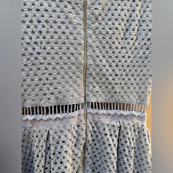 Aqua Blue Lace Dress with Crochet Detailing - Picture 11 of 14